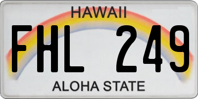 HI license plate FHL249