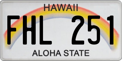 HI license plate FHL251