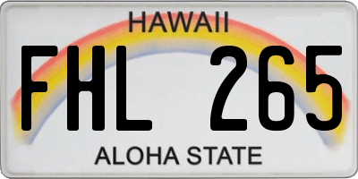HI license plate FHL265