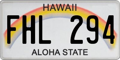 HI license plate FHL294