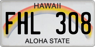 HI license plate FHL308
