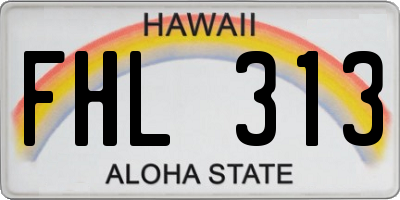 HI license plate FHL313