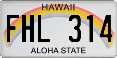 HI license plate FHL314