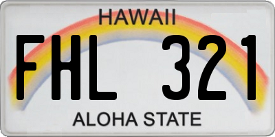HI license plate FHL321
