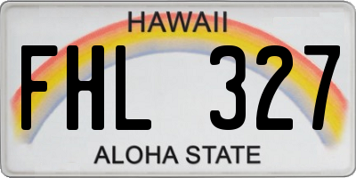 HI license plate FHL327