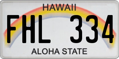 HI license plate FHL334
