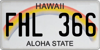HI license plate FHL366