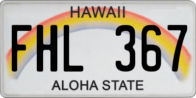 HI license plate FHL367