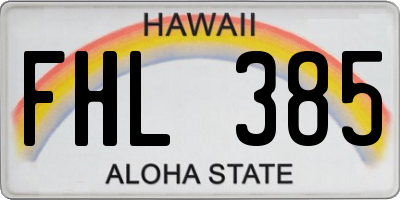 HI license plate FHL385