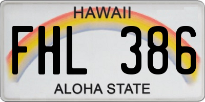 HI license plate FHL386