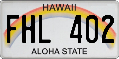 HI license plate FHL402
