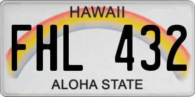 HI license plate FHL432