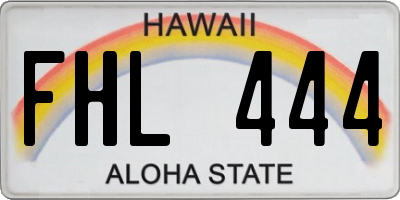 HI license plate FHL444