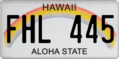 HI license plate FHL445