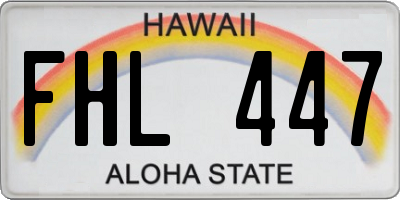 HI license plate FHL447