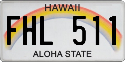HI license plate FHL511