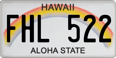 HI license plate FHL522