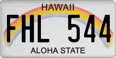 HI license plate FHL544
