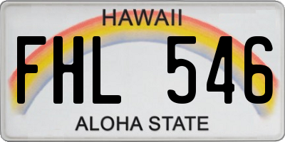 HI license plate FHL546