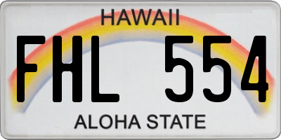 HI license plate FHL554