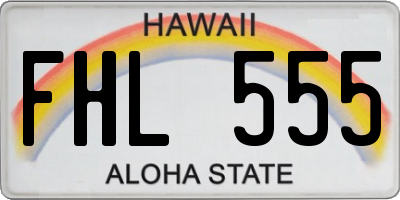 HI license plate FHL555