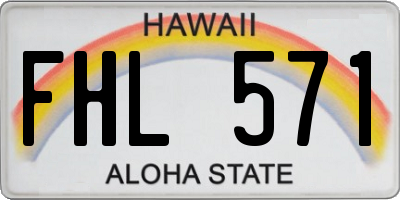 HI license plate FHL571