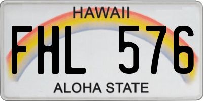 HI license plate FHL576