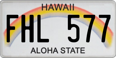 HI license plate FHL577