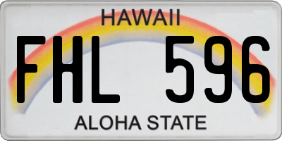 HI license plate FHL596