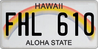 HI license plate FHL610