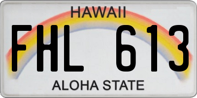 HI license plate FHL613