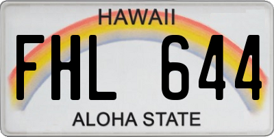 HI license plate FHL644