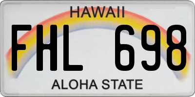 HI license plate FHL698