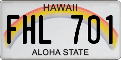 HI license plate FHL701