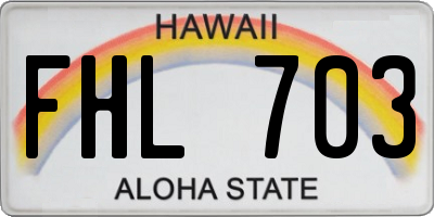 HI license plate FHL703
