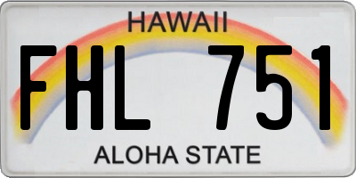HI license plate FHL751