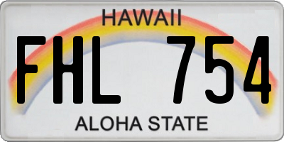 HI license plate FHL754
