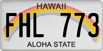 HI license plate FHL773