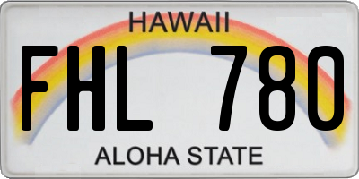 HI license plate FHL780