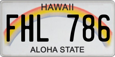 HI license plate FHL786