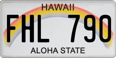 HI license plate FHL790