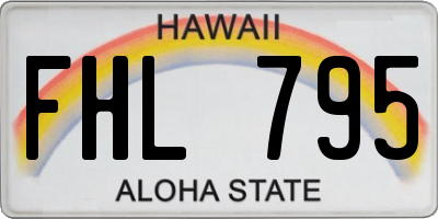 HI license plate FHL795