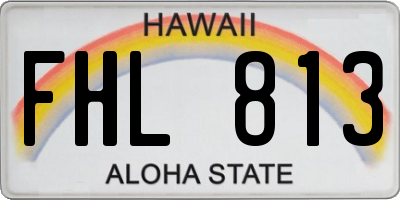HI license plate FHL813