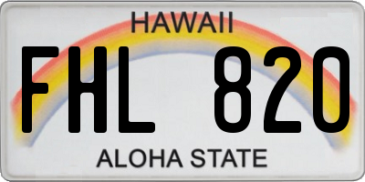 HI license plate FHL820