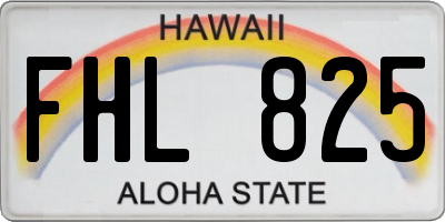HI license plate FHL825