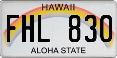 HI license plate FHL830
