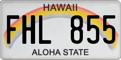HI license plate FHL855