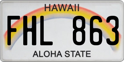 HI license plate FHL863