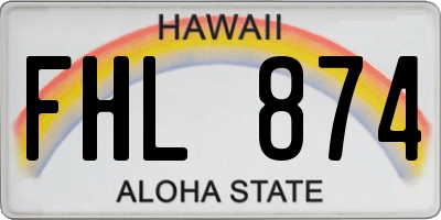 HI license plate FHL874