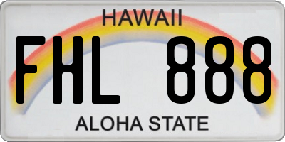 HI license plate FHL888